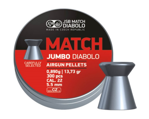 Пули JSB Exact Jumbo Match Diabolo 5,5 мм, 0,89 грамм, 300 штук